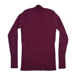 Draper James Women's Lightweight Shimmer Regular Fit Mock Neck Sweater - Purple